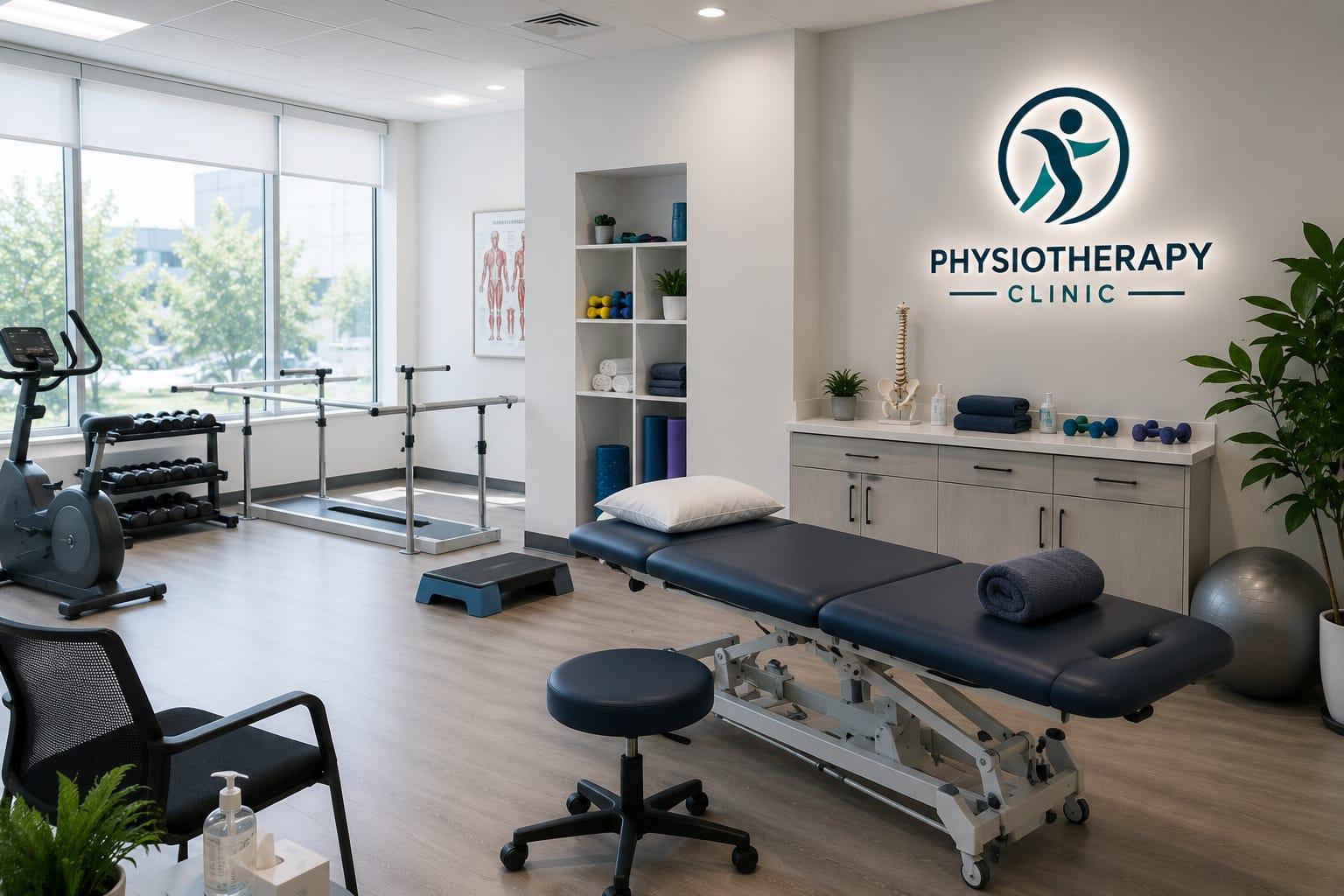 A clean, well-equipped physiotherapy clinic
